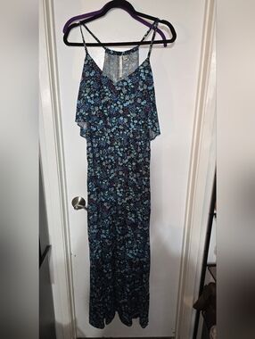 LC Lauren Conrad Blue Floral Maxi Dress Size XL